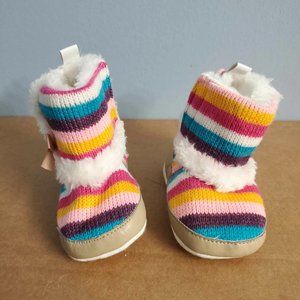 3/$15 Baby Girls Rainbow Knit Snow Boots